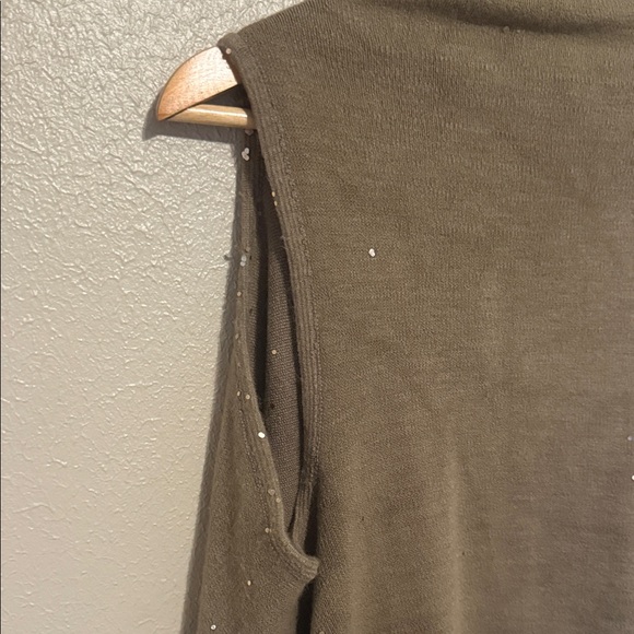 Anthropologie Do Everything in Love Brown Knit Vest with Sequins - Picture 6 of 7